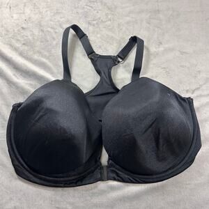 Breezies Black Underwire lightly lined racer back bra size 42DD